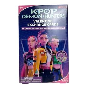 (1) KPop Demon Hunters 16ct Valentine's Day Classroom Exchange Cards, Stickers